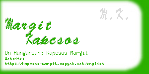 margit kapcsos business card